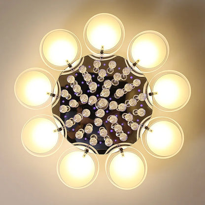 LED Ceiling Light Living Room Light Modern Simple Warm Romantic Atmospheric Household Energy-saving Crystal Ceiling Light