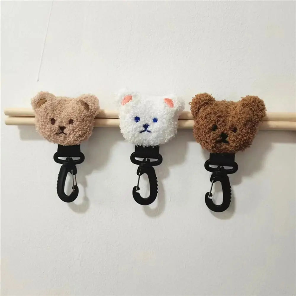 Practical Lovely Pram Hook Cute Bear Plush Baby Stroller Organizer Hook Bag Hanging Hook Stroller Hooks Stroller Accessory