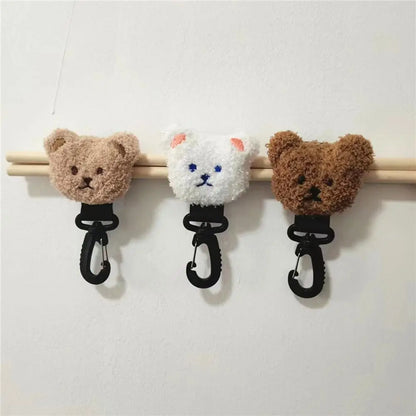 Practical Lovely Pram Hook Cute Bear Plush Baby Stroller Organizer Hook Bag Hanging Hook Stroller Hooks Stroller Accessory