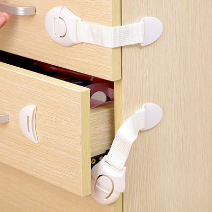 10pcs  Kids Safety Door Lock Child Safety Cabinet Lock Baby Proof Security Protector Drawer Door Cabinet Lock Plastic Protection