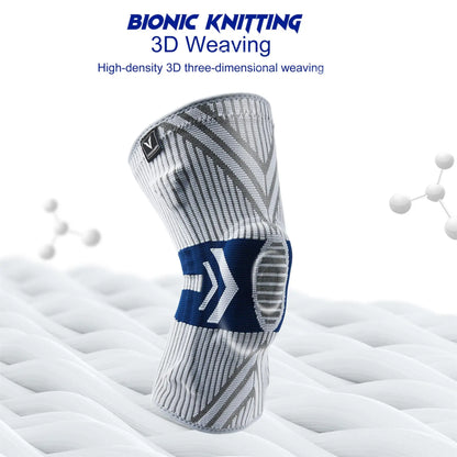 2025 Latest Knee Support for Men Pressurized Elastic Knee Brace with Silicone Spring Basketball  Volleyball Knee Pads