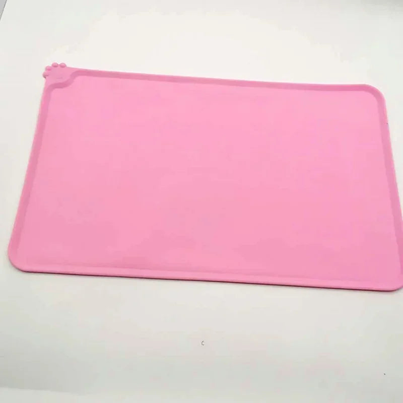 Silicone Pet Food Mat - Waterproof & Non - Stick Feeding Pad for Dogs & Cats - Anti - Spill Feeder Tray Placemat