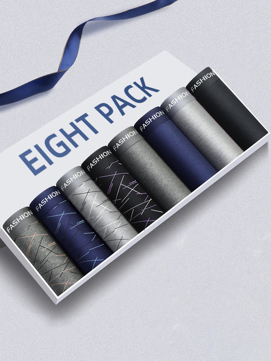 8Pieces Men's Briefs Simple Mix Soft Comfortable Men's Boxers Briefs Fashionable Personality Athleisure Men's Pants Boxer Briefs