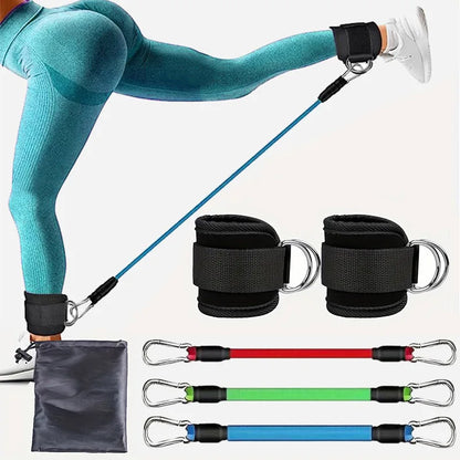 Resistance Band Set Workout Exercise Equipments Ankle Straps Fitness Yoga Elastic Fitness Bands For Home Gym Man And Woman Sport