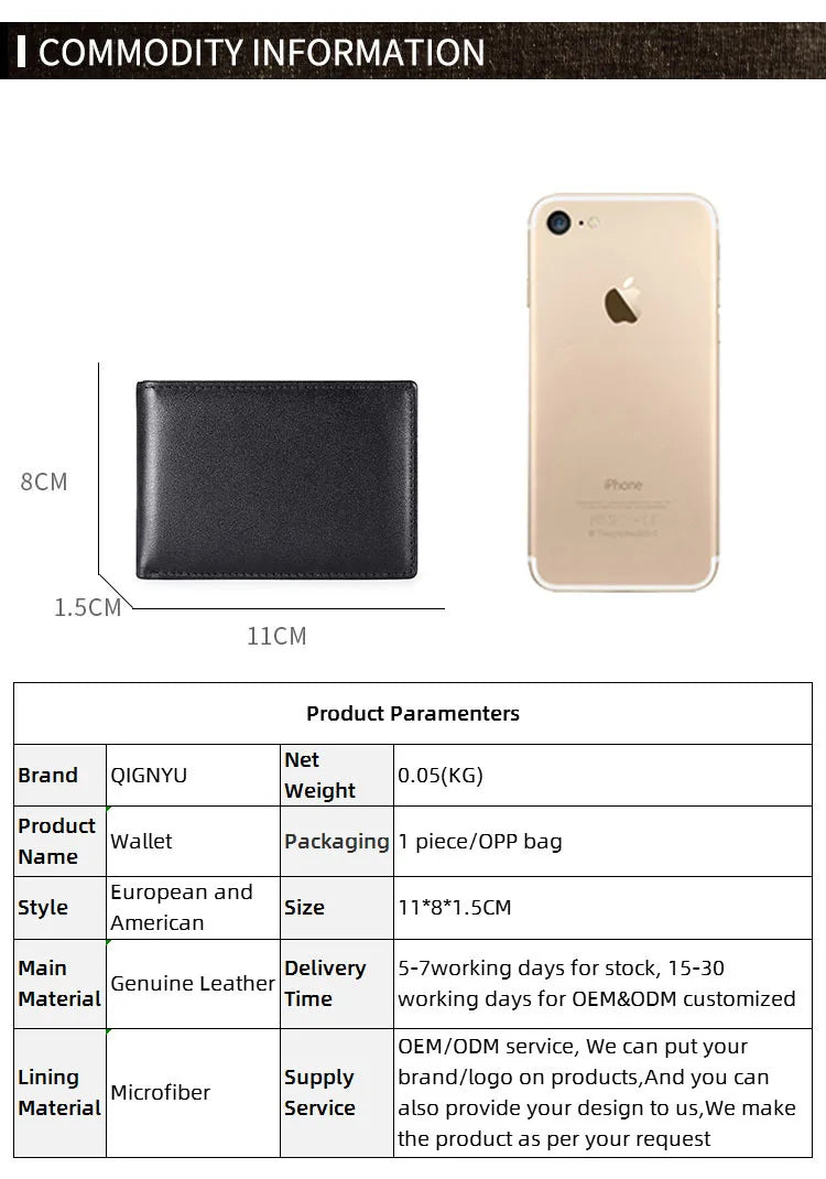 RFID Blocking Mini Men's Genuine Leather Wallet Slim Business Credit Card Holder Man Anti Theft Ultra Thin Purse For Male