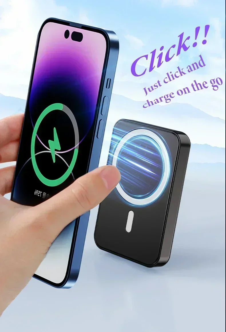 50000mAh Large Capacity Portable Magnetic Power Bank Wireless Charging Charger External Battery 20W PD Fast Charging for iPhone