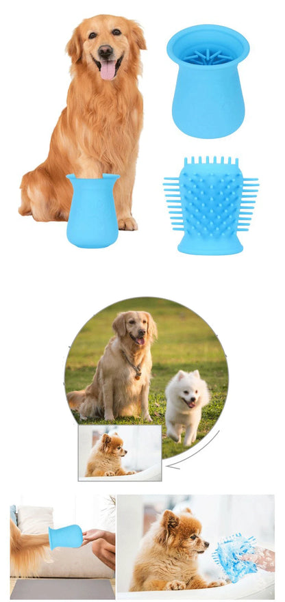 Tbelix Dog Paw Cleaner Cup Soft Silicone Foot Clean Brush Portable Pet Dogs Dirty Foot Wash Foot Cleaning Bucket Foot Wash Tools