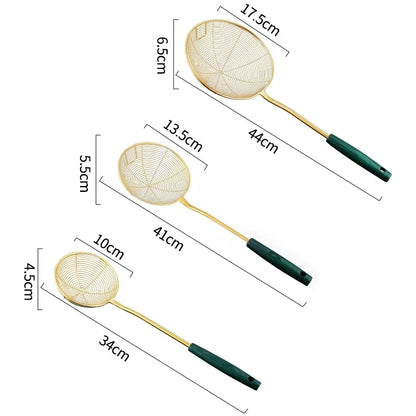 Strainer 304 stainless steel household kitchen scoop Hot pot pot strainer for deep-frying noodles strainer spoon