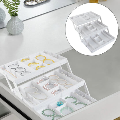 2/3 Tier Drawer Organizer Multi Level Collapsible Expandable Desk Organizer Trays for Office Supplies, Kitchen Gadgets Utensils