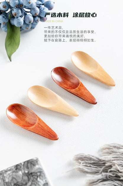 Mini Creative Tea Spoon Short Handled Small Wooden Spoon Coffee Spoon Spice Spoon Salt Spoon Milk Powder Spoon Wholesale