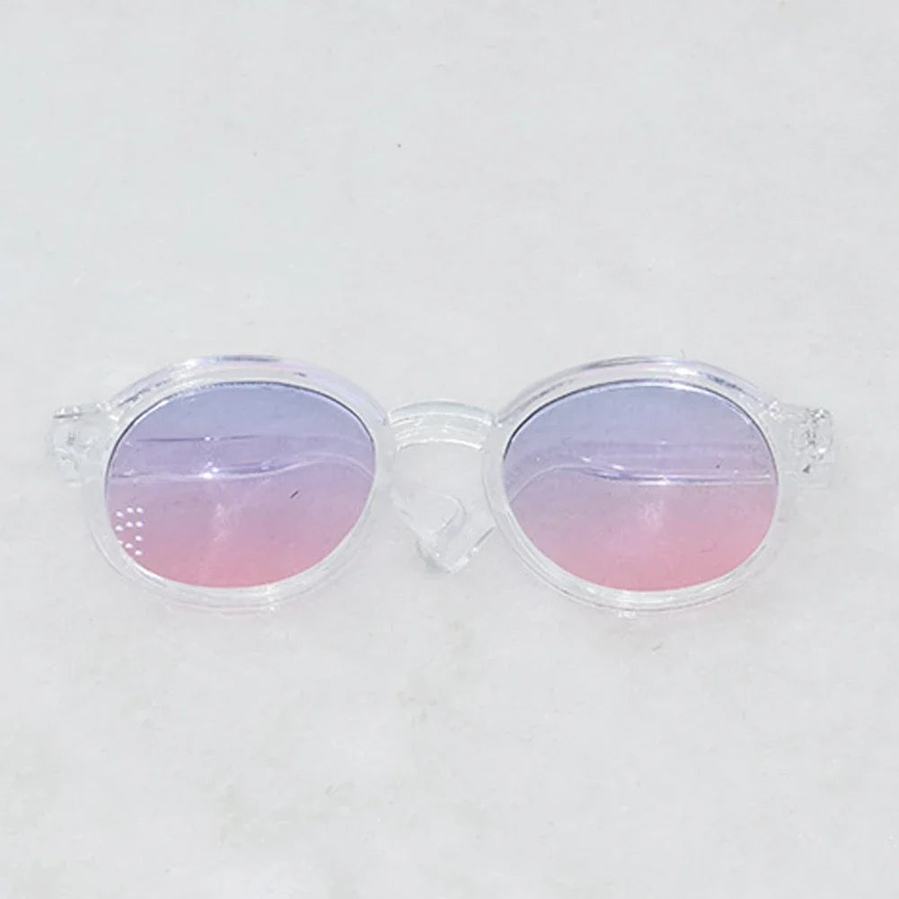 Labubu 6.5cm Transparent Plastic Glasses for 1/8 1/6 1/3 1/4 BJD for Labubu MSD Plush for EXO Doll Sunglasses