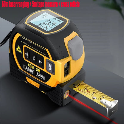 3 In 1  Laser Tape Measure Laser Distance Measuring Rangefinder Infrared High-precision Digital Electronic Ruler Measuring Level