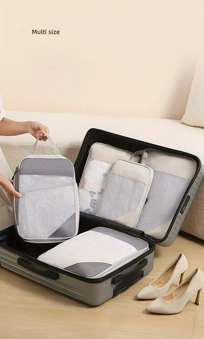 3-piece travel compression packing cube, travel bag luggage organizer travel essentials carry-on luggage compression cube
