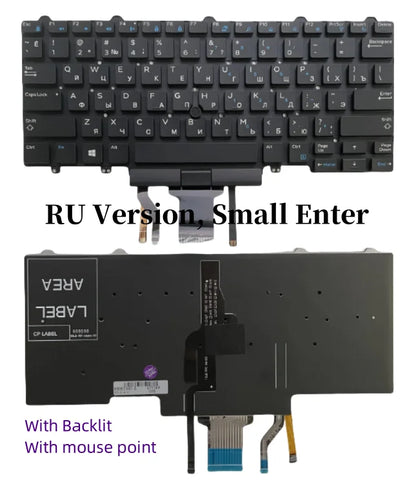 New US/RU/SP Laptop Layout Keyboard For Dell Latitude 3340 3350 5490 5480 E3340 E5450 E7450 E5470 E7470 P72G