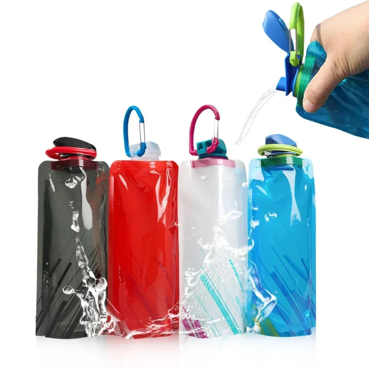 700ml Portable Water Bag Foldable Sports Water Bottle for Hiking Camping Outdoor Activities Reusable Soft Hydration Bladder
