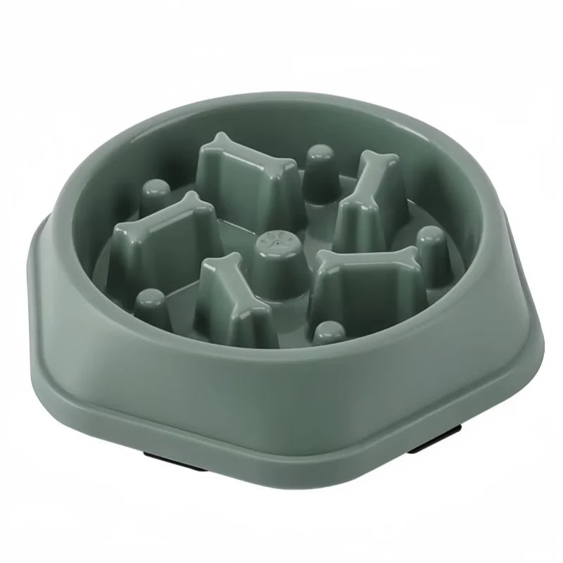 Pet Cat Dog Slow Food Bowl Fat Help Healthy Round Anti-choking Thickened And Non-slip Multiple Colors Shapes