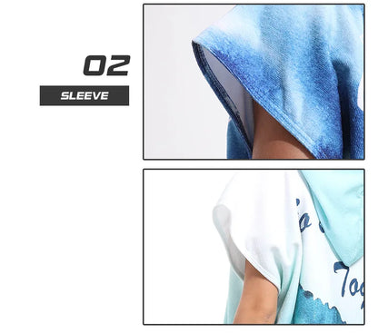 Beach Towel with Hood for Men and Women Hooded Towels Bath Robe for adult Quick Dry Lightweight Soft Microfiber Poncho Swim Robe