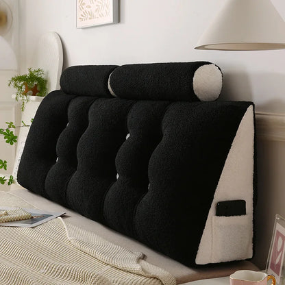 Headboard Pillow Lambswool Triangle Cushion Backrest Pain Relief Sofa Waist Cushion Wedge Sleeping Pillows for Bed Decorative 이불