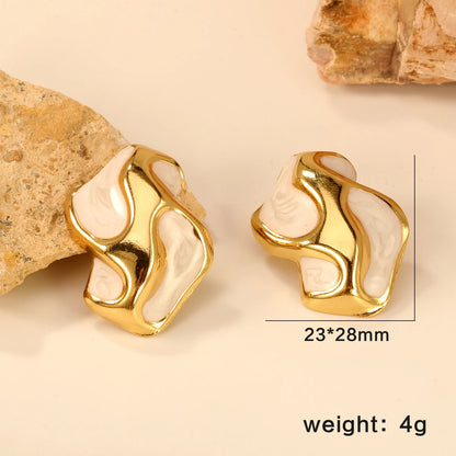 LUXUSTEEL Irregular Vitality Earrings Butterfly Women Stud Earrings Round Stainless Steel Female Ear ring Elegant Jewelry Gift