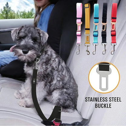 1PC Adjustable Pet Cat Dog Car Seat Belt Pet Seat Vehicle Dog Harness Lead Clip Safety Lever Nylon Colorful Traction Ddogs Leash
