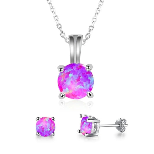 2025 Fashion Jewelry Set For Women Engagement Wedding Accessories Girl Gift Elgant Imitation Opal Necklace and Earrings