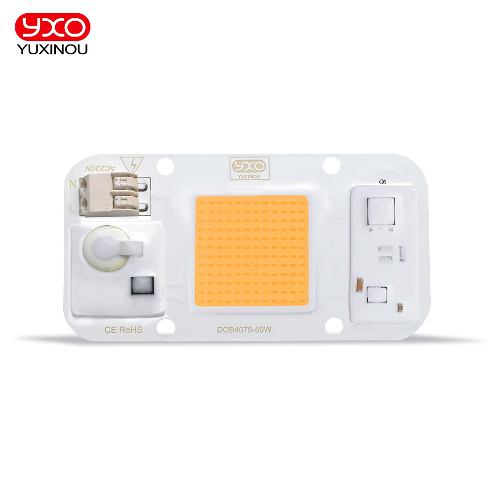 Smart IC LED COB Bulb Chip 20W 30W 50W 230V Input IP65 Waterproof for DIY Street Flood Light Projects Cold/Warm White Options