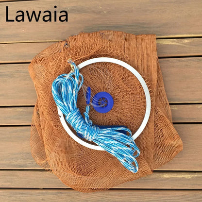 Lawaia Hand Cast Net Easy To Cast Net Aluminum Ring Without Sinkers 1.8-7.2m Diameter Fishing Cast Net Rotary Net Fishing Net