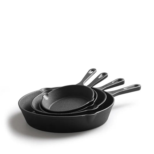 Cast Iron Pan Uncoated Frying Pan Small Frying Egg Pan Household Pan Kitchenware Set Oil Splashing Pan Cast Iron Cookware Frying