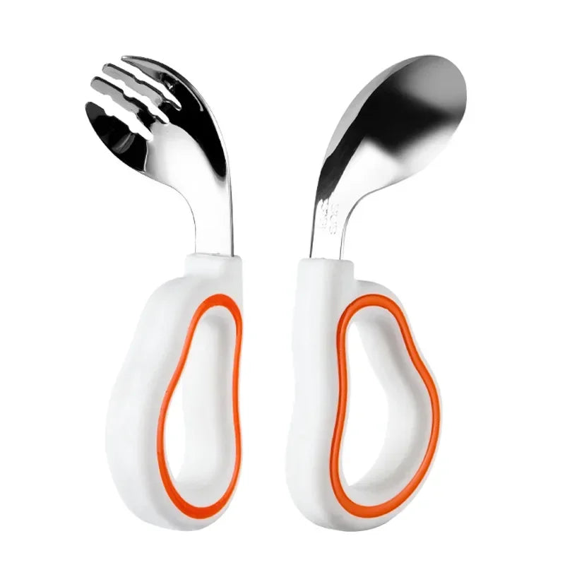 Baby Eating Training Soft Silicone Spoon Fork Cutlery Toddler Baby Feeding Utensils Cutlery Children Tableware Kids Fork Sets