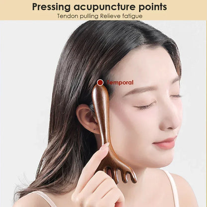 Scalp Massager Gua Sha Tool Wooden Massage Wood Comb Scalp Head Oil Massager Scalp Hair Comb Tools Hair Care