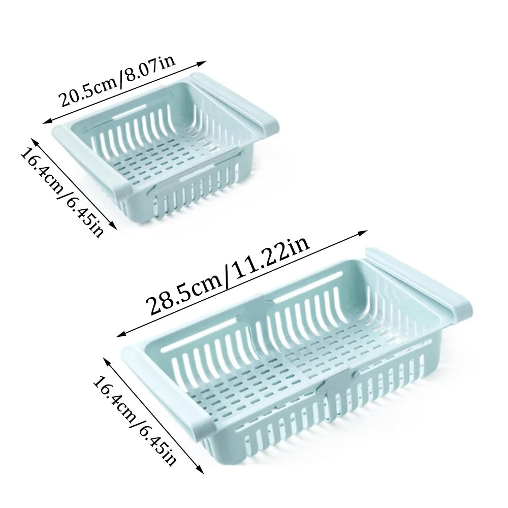 1Pc Refrigerator Storage Basket Flexible Expandable Fridge Organizer Drawer Storage Rack Storage Fresh Box Freezer Box Storage