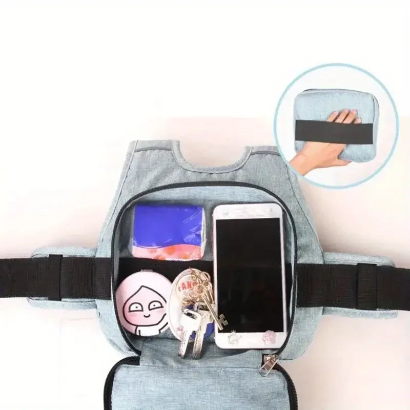 Child Motorcycle Safety Harness with Storage Bag Adjustable Breathable Shoulder Straps for Children Kids Motorbike Seat Belt