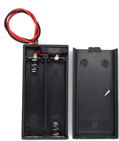 1/2/3/4 Slot AA Battery Holder,1.5V/3V/4.5V/6V AA Battery Box with Leads Wires ON/Off Switch and Screw Cap Case Back Cover