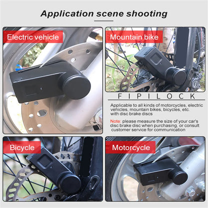 Smart Fingerprint Disc Brake Lock Anti-theft Bluetooth Electric Lock Waterproof for Motorbike Bicycle