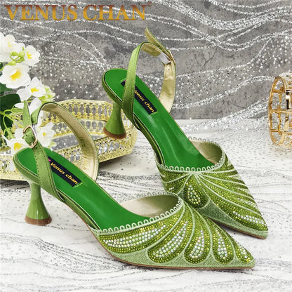 High Quality African Wedding Shoes Summer Sandals for Wedding 2025 Sexy Pumps Rhinestone Fashion Women Wedding Shoes