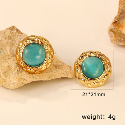 LUXUSTEEL Irregular Vitality Earrings Butterfly Women Stud Earrings Round Stainless Steel Female Ear ring Elegant Jewelry Gift