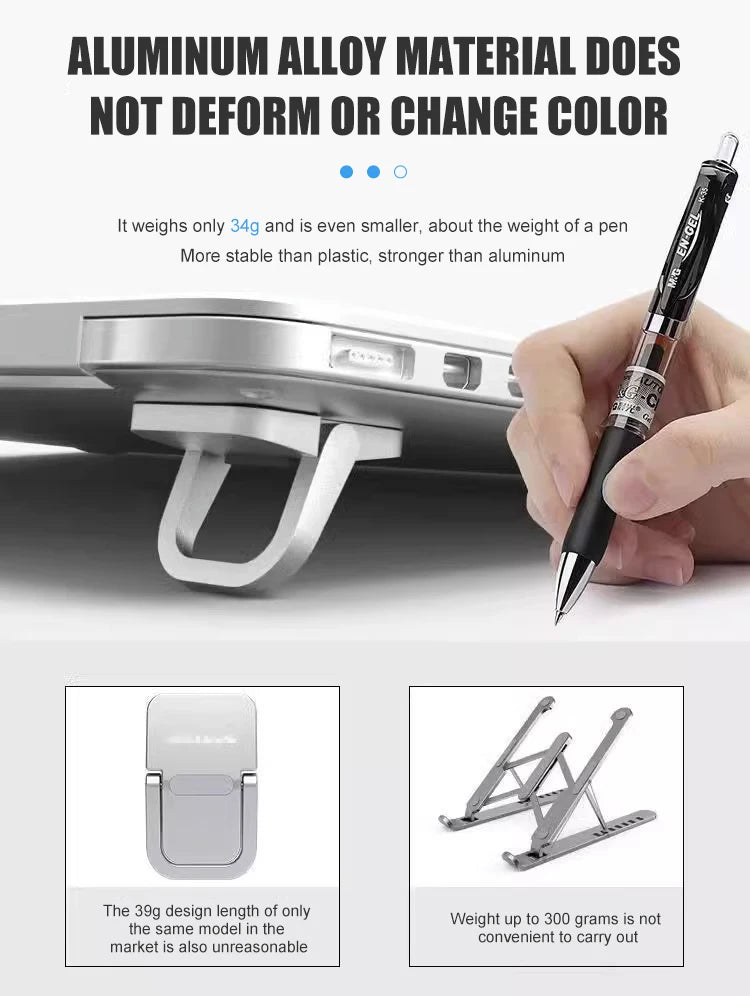 2pcs/Set Laptop Stand for Computer Keyboard Stand Riser Aluminum Mini Portable Laptop Stands for Notebook