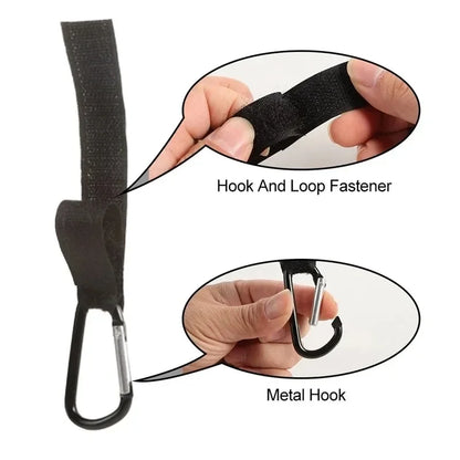1-5PCS Baby Stroller Hook Clip Aluminum Alloy Carabiner Cart Organizer Diaper Bag Shopping Pram Hook Hanger Accessories