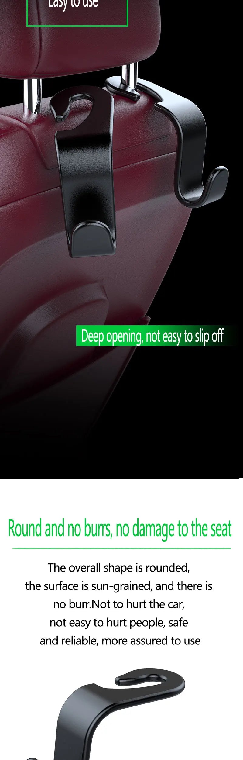 Seat Back Headrest Purse Hanging Hook Car Hanger Storage Baby Accessories Round Head Shape Car Hook