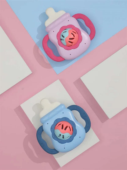 Baby Rattle Toy Milk Nursing Bottle Shaped Hand Bell Can Be Grabbed And Bitten Teether Newborn Can Bite Teether Newborn Gift