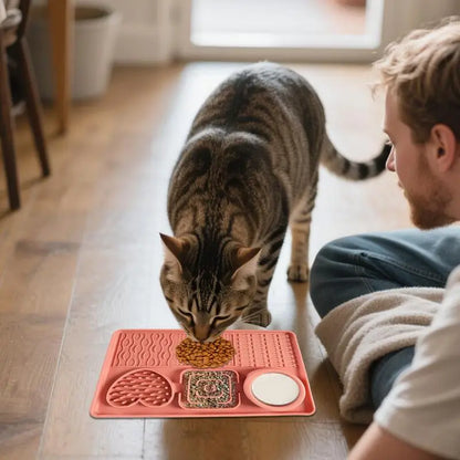 6 In1 Pet Licking Pads Silicone Dog Food Mat Non-slip Slow Feeder Bowl Interactive Puzzle Toy For Boredom Relief Enhance Sensory