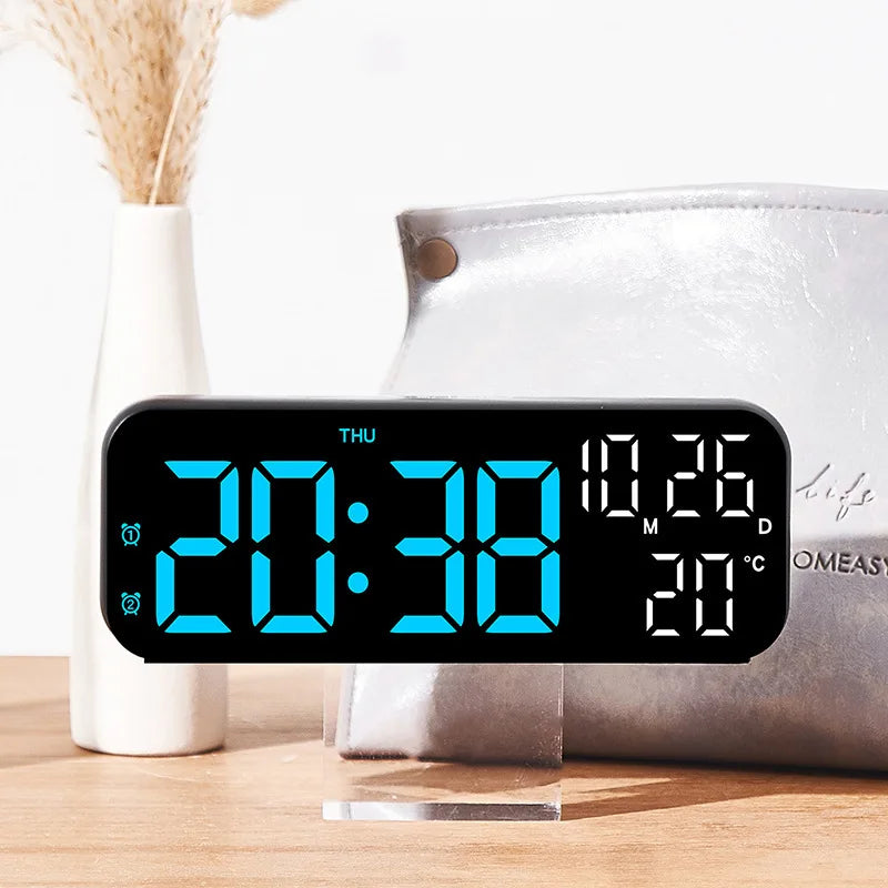 Electronic Clock Simple Sound Control Alarm Clock Multi-function LED Clock Multi-group Alarm Clock Temperature Display