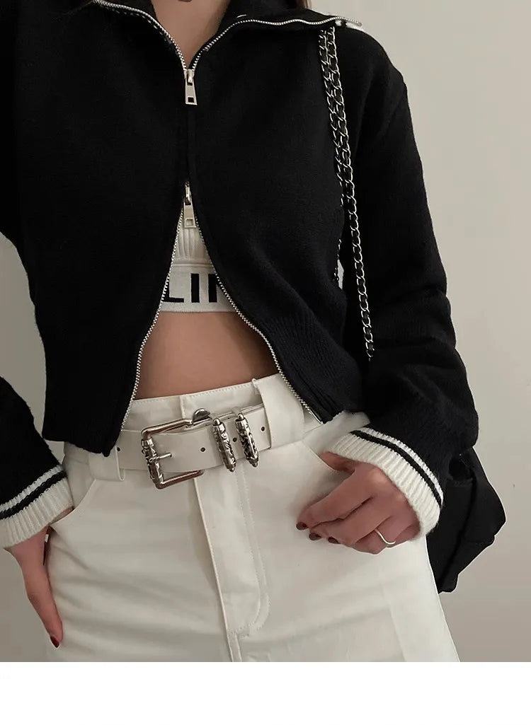 New retro Female Subculture Belt Punk Decorated Jeans Belt Personality Belt White Belt