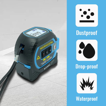 Laser Tape Measure 3 In 1 Digital Tape Measure High Precision Laser Rangefinder Steel Tape Measure