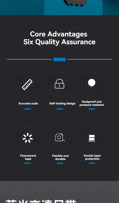 Automatic Locking Anti-cut Hand Blue Laser Digital Tape Measure Measuring Tape Retractable for Electrician Man Gift