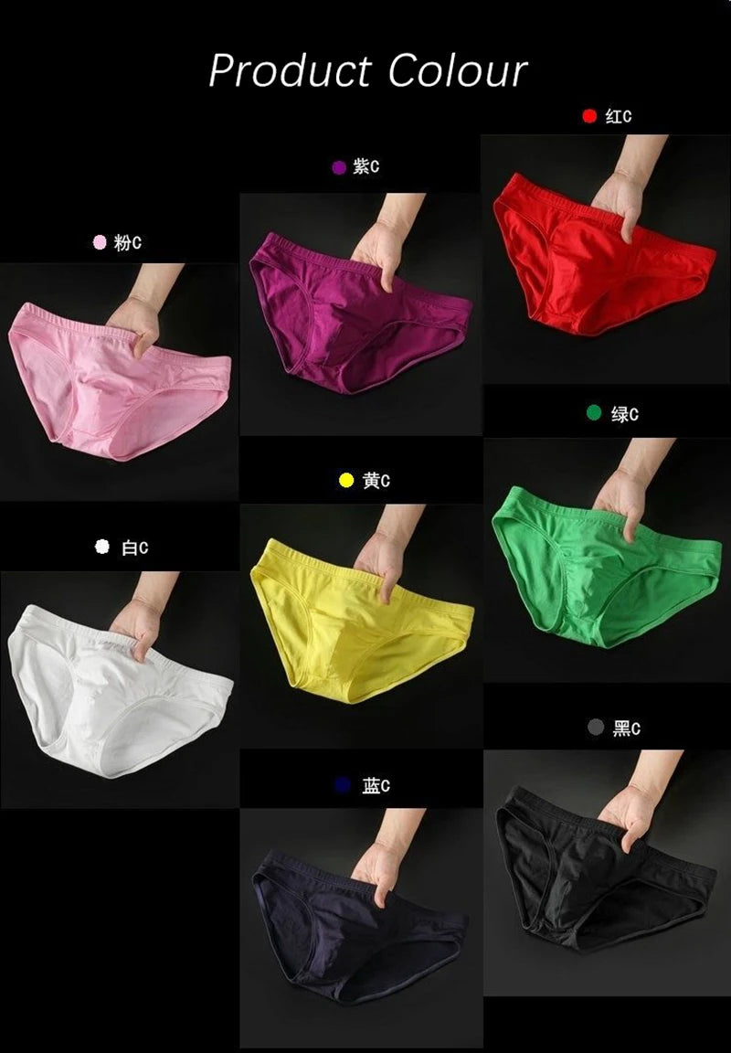 Mens Underwear Briefs Sexy Cueca Calzoncillos Hombre Slip Men Sleepwear Breathable Cotton Solid Color Male Panties Underpants