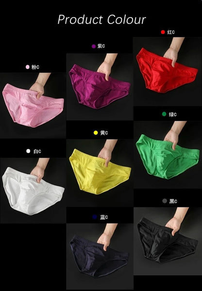 Mens Underwear Briefs Sexy Cueca Calzoncillos Hombre Slip Men Sleepwear Breathable Cotton Solid Color Male Panties Underpants