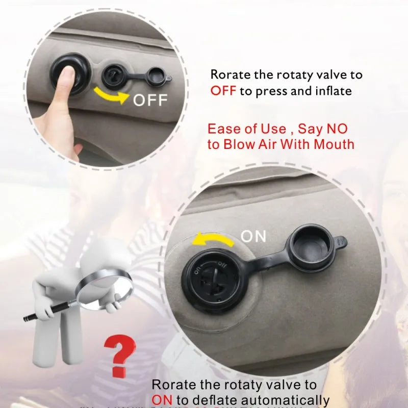 Inflatable Travel Pillow Multifunctional Neck and Head Support for Airplanes Trains Buses Office Naps Lunch Rest Sleeping