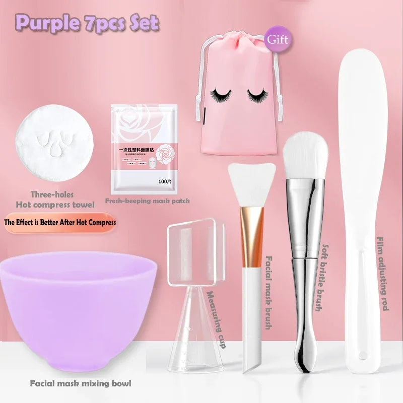 Face Skin Care Tool Set Silicone Facial Mask Brushes Beauty Salon Bowl Spoon Mask Mud Film Brush Skin Care DIY Beauty Tools