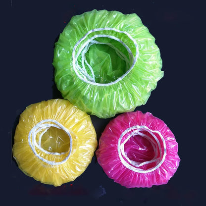 60Pcs Reusable Food Cover Plastic Wrap Elastic Food Lids For Fruit Bowls Cups Caps Storage Kitchen Fresh Keeping Saver Bags